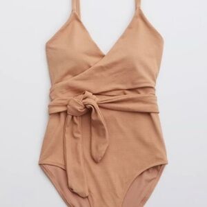 Aerie Pique Wrap One Piece Swimsuit L Long